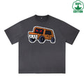 Angry Truck Printed Dirty WashT-Shirt 230G Multicolor Loose Trendy Fashionable 100%Cotton Short Sleeve Top