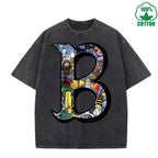 Quirky B World Trendy Loose Fit T-Shirt with Fun Print, 230G Washed, Fashionable Cotton Short Sleeve TopThe Best Gift Choice