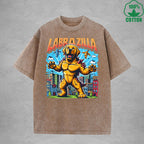 LabrazillaInterest Printed Washed T-Shirt 230G Loose Trendy Fashionable 100%Cotton Short Sleeve Top