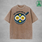 You Crack Me UpInterest Printed Washed T-Shirt 230G Loose Trendy Fashionable 100%Cotton Short Sleeve Top