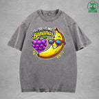 You Drive Me BananasInterest Printed Washed T-Shirt 230G Loose Trendy Fashionable 100%Cotton Short Sleeve Top