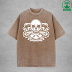 Dragon Tattoo Interest Printed Washed T-Shirt 230G Multicolor Loose Trendy Fashionable Cotton Short Sleeve Top