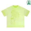 Golden Figure Pattern Multicolor 230G Dirty Wash Loose T-Shirt Comfortable Pure Cotton Breathable Short Sleeve Couple Style