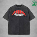 Cute SushiInterest Printed Washed T-Shirt 230G Multicolor Loose Trendy Fashionable 100%Cotton Short Sleeve Top