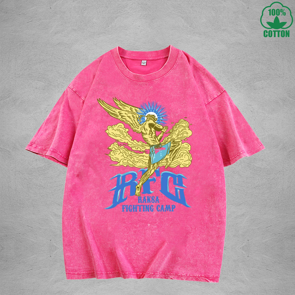 Deity American Retro 230G Washed T-Shirt Available in Multiple Colors Fashionable Pure Cotton Short Sleeve