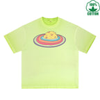 Microcosm Printed Dirty WashT-Shirt 230G Multicolor Loose Trendy Fashionable 100%Cotton Short Sleeve Top