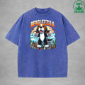 BeaglfizzllaInterest Printed Washed T-Shirt 230G Loose Trendy Fashionable 100%Cotton Short Sleeve Top