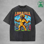 LabrazillaInterest Printed Washed T-Shirt 230G Loose Trendy Fashionable 100%Cotton Short Sleeve Top
