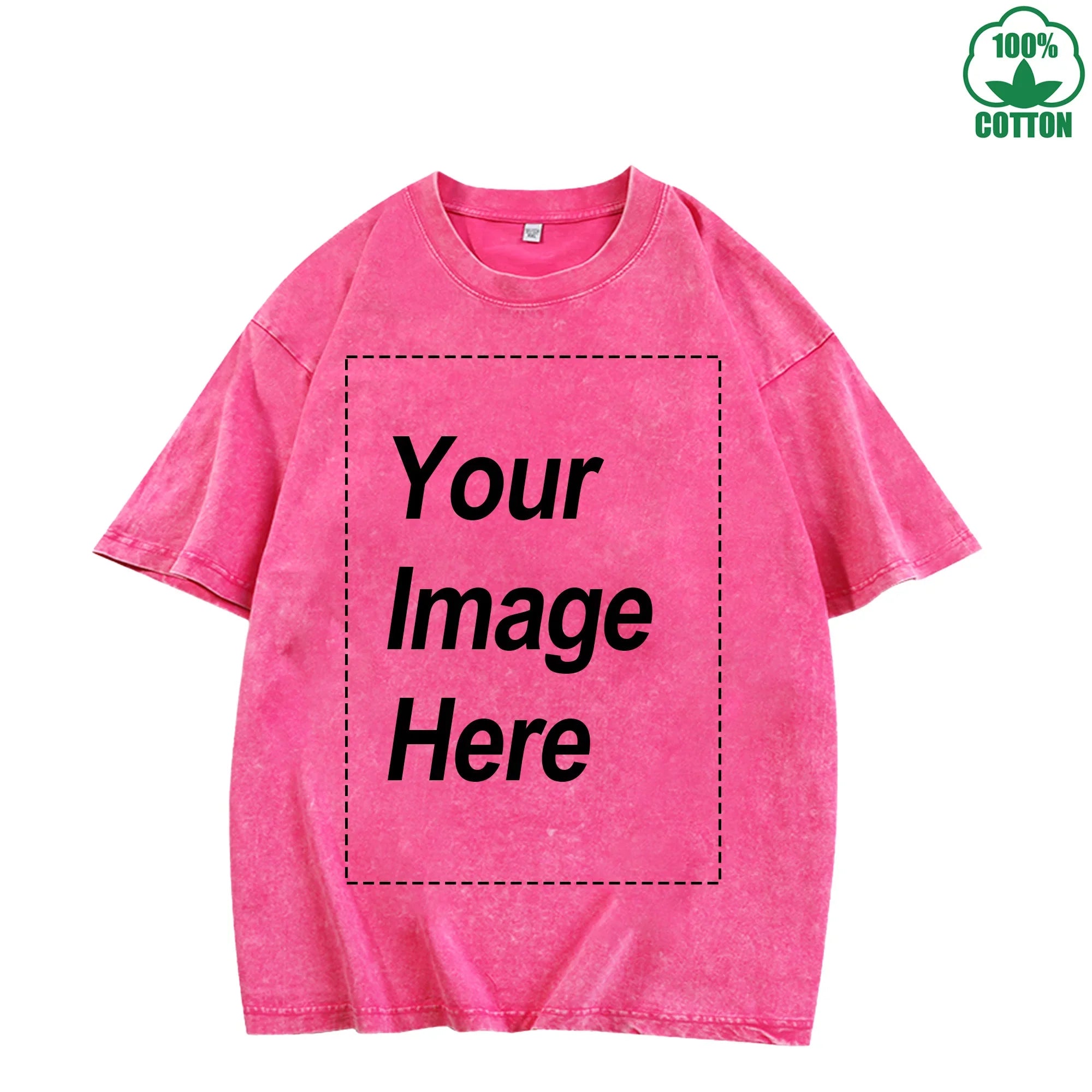 230g Heavy Men Women Washed Vintage Customized Print Oversized T-Shirts Street Hip Hop Punk Harajuku Casual 100%Cotton Short