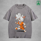 Dog GOKUInterest Printed Washed T-Shirt 230G Loose Trendy Fashionable 100%Cotton Short Sleeve Top