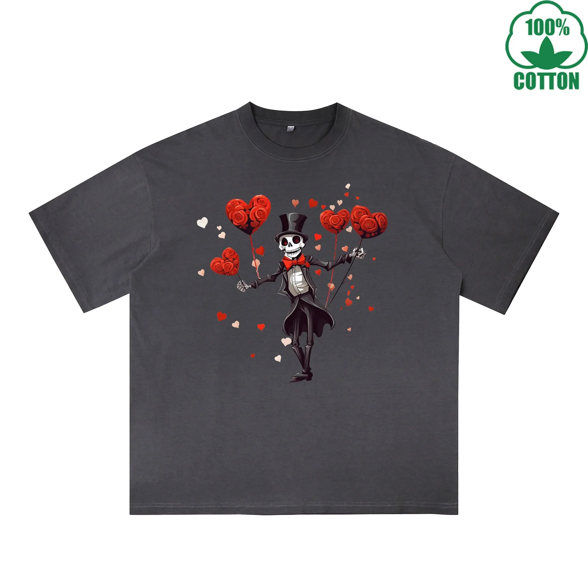 LOVE Printed Dirty Wash T-Shirt 230G Multicolor Loose Trendy Fashionable 100%Cotton Short Sleeve Top