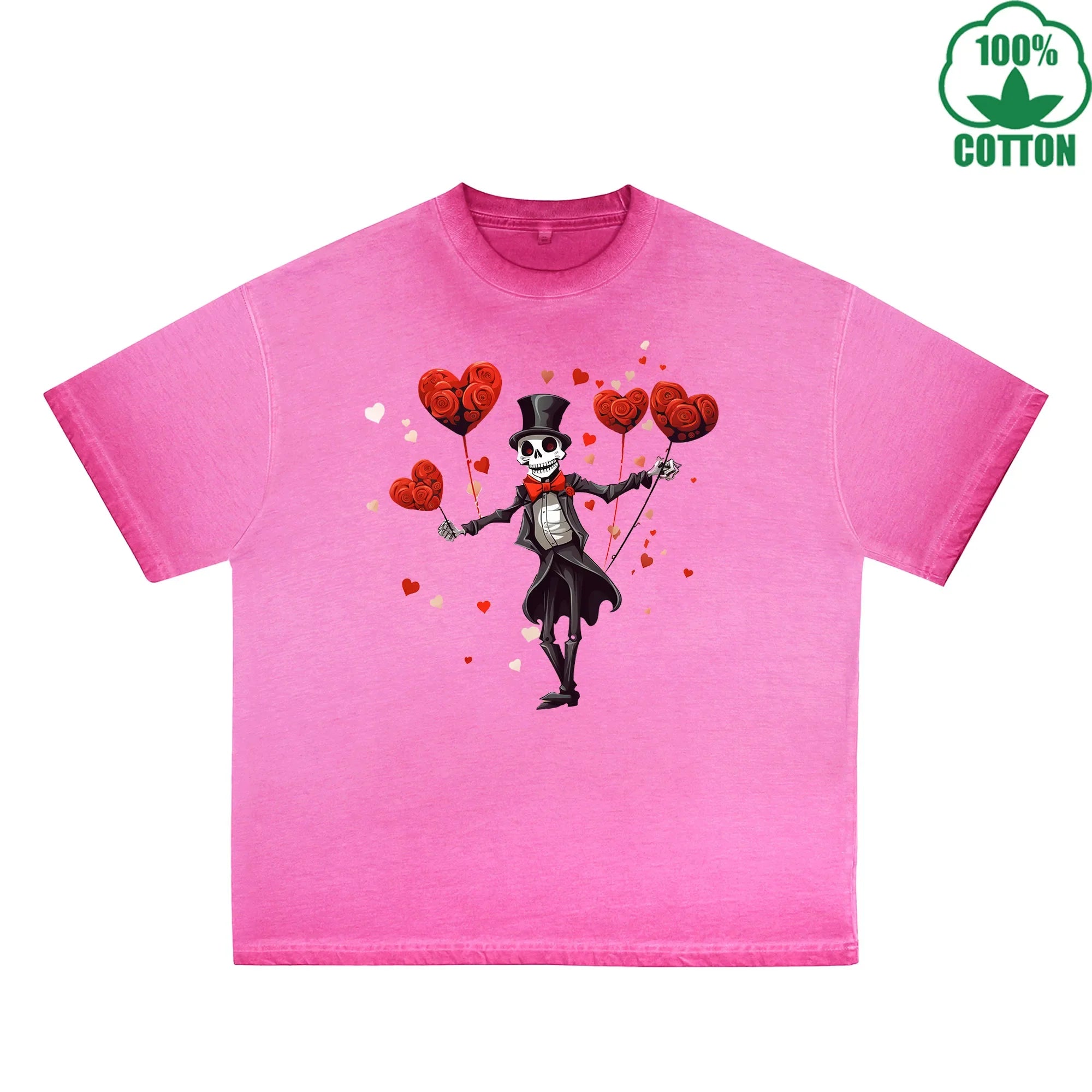 LOVE Printed Dirty Wash T-Shirt 230G Multicolor Loose Trendy Fashionable 100%Cotton Short Sleeve Top