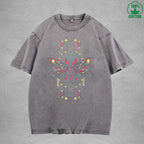 Mecha Style American Retro 230G Washed T-Shirt Available in Multiple Colors Fashionable Pure Cotton Short Sleeve