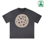 Meteorite Printed Dirty WashT-Shirt 230G Multicolor Loose Trendy Fashionable 100%Cotton Short Sleeve Top
