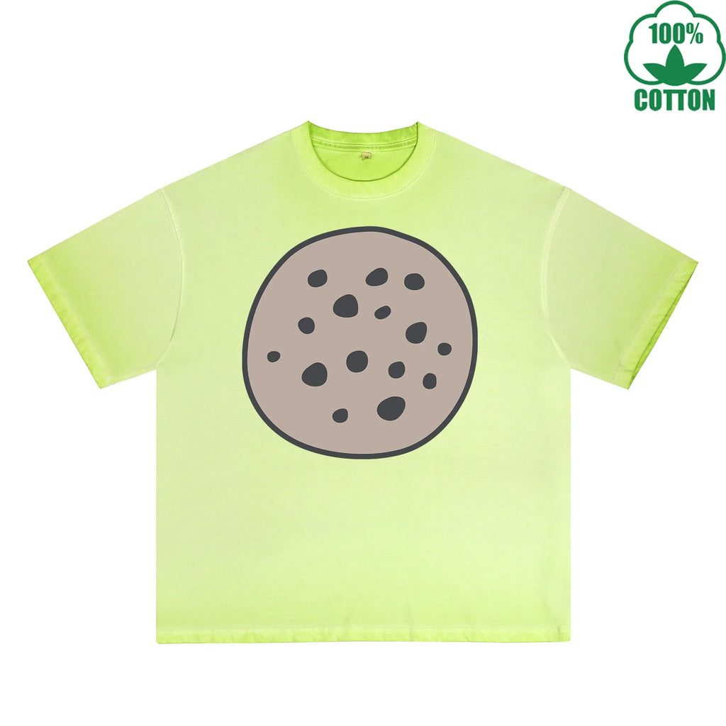 Meteorite Printed Dirty WashT-Shirt 230G Multicolor Loose Trendy Fashionable 100%Cotton Short Sleeve Top