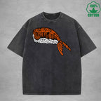 Cute SushiInterest Printed Washed T-Shirt 230G Multicolor Loose Trendy Fashionable 100%Cotton Short Sleeve Top