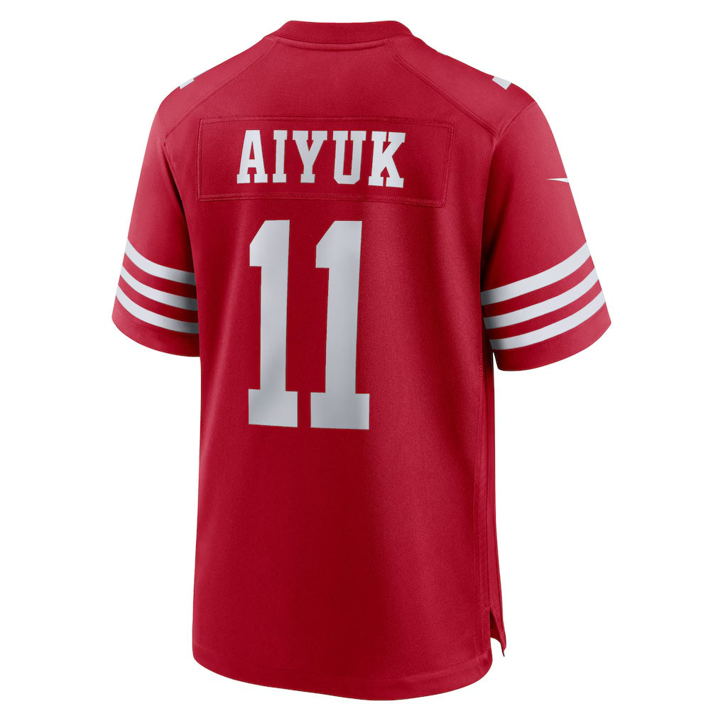 SF.49ers #11 Brandon Aiyuk Scarlet Game Player Fotball Stitched Jersey