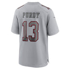 SF.49ers #13 Brock Purdy Gray Fashion Game Fotball Stitched Jersey