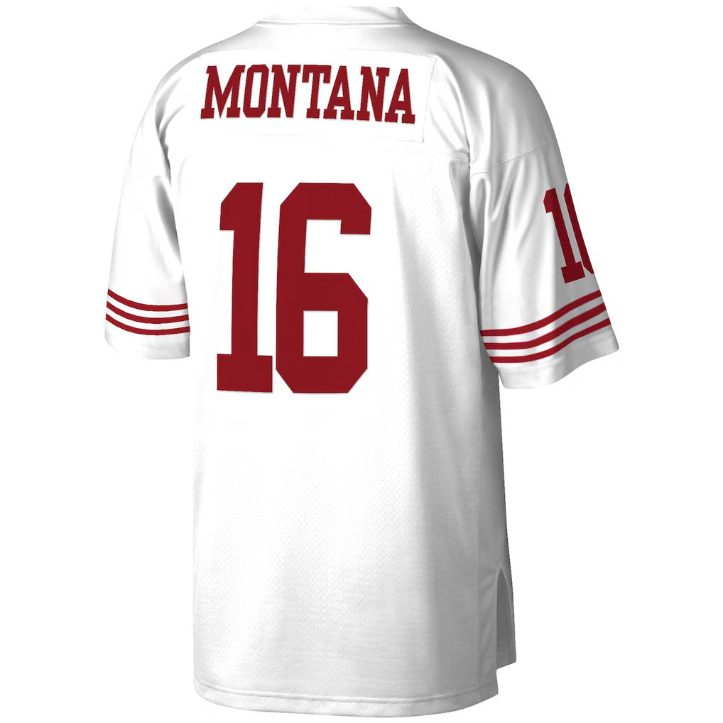 SF.49ers #16 Joe Montana Mitchell & Ness White Legacy Replica Fotball Stitched Jersey