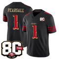 SF.49ers #1 Ricky Pearsall Black 80th Anniversary Patch Rivalries F.U.S.E. Vapor Limited Football Stitched Jersey