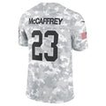 SF.49ers #23 Christian McCaffrey Arctic Camo 2024 Salute to Service Limited Fotball Stitched Jersey