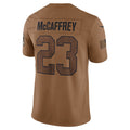 SF.49ers #23 Christian McCaffrey Brown Salute To Service Limited Fotball Stitched Jersey