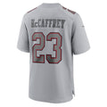 SF.49ers #23 Christian McCaffrey Gray Fashion Game Fotball Stitched Jersey