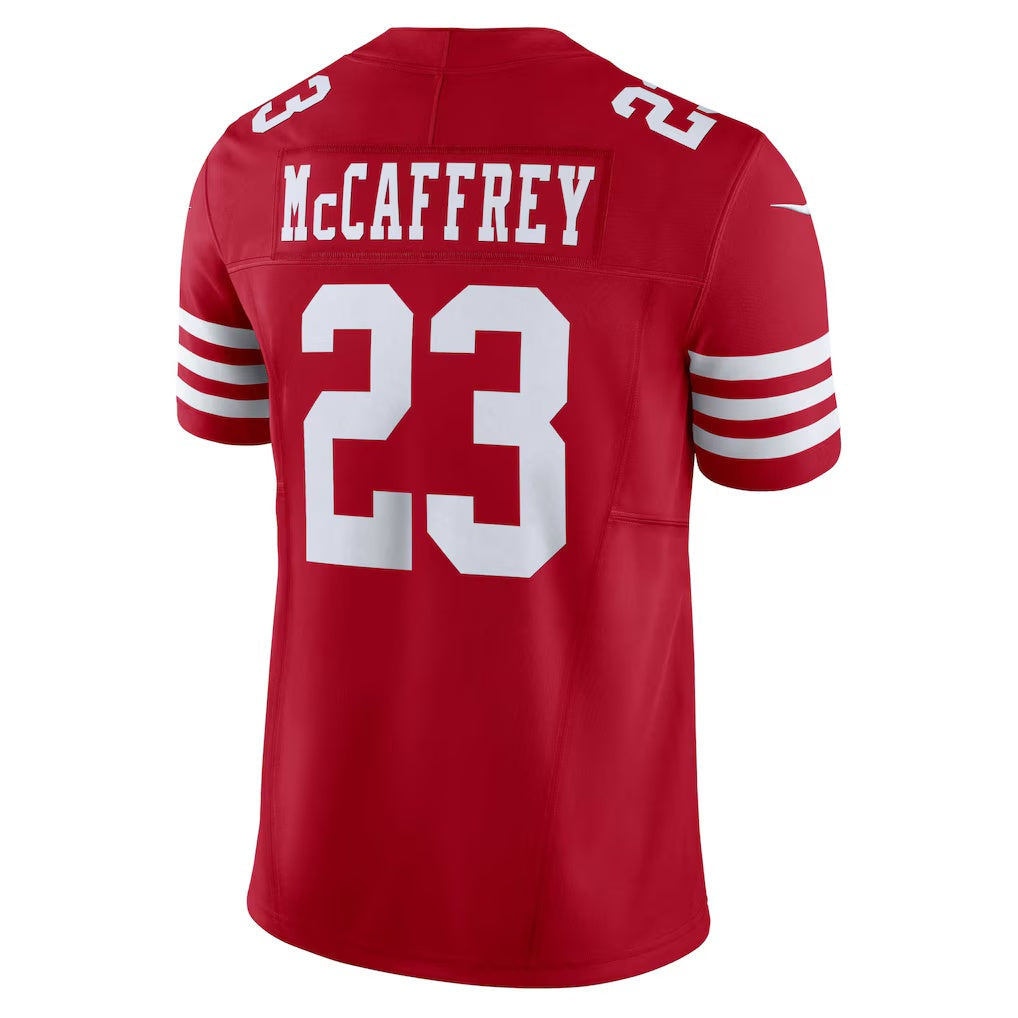 SF.49ers #23 Christian McCaffrey Scarlet Vapor F.U.S.E. Limited Fotball Stitched Jersey