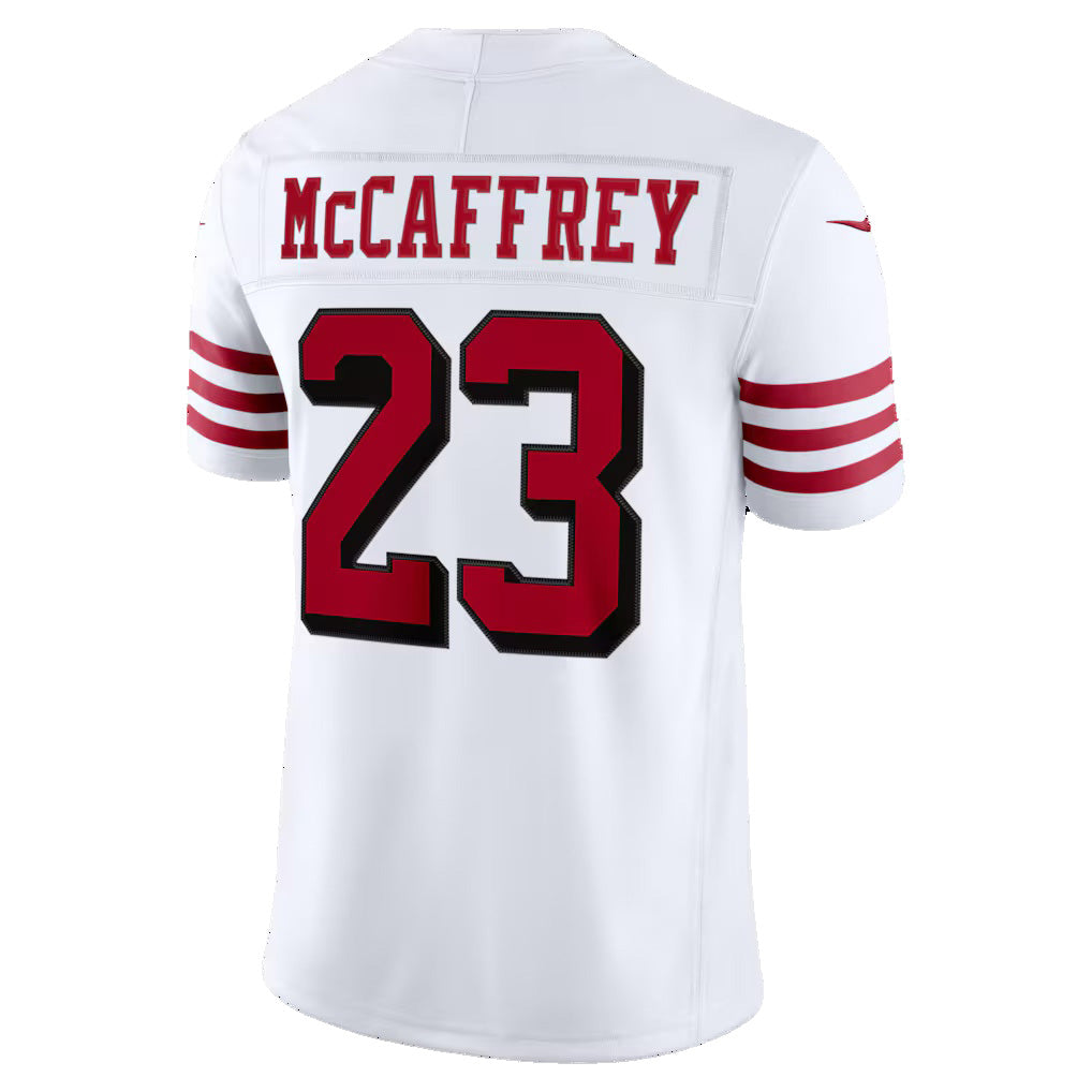 SF.49ers #23 Christian McCaffrey White Alternate Vapor F.U.S.E. Stitched Limited Football Jersey