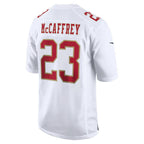 SF.49ers #23 Christian McCaffrey White Fashion Game Fotball Stitched Jersey