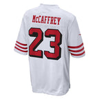 SF.49ers #23 Christian McCaffrey White Game Fotball Stitched Jersey