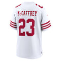 SF.49ers #23 Christian McCaffrey White Game Player Fotball Stitched Jersey