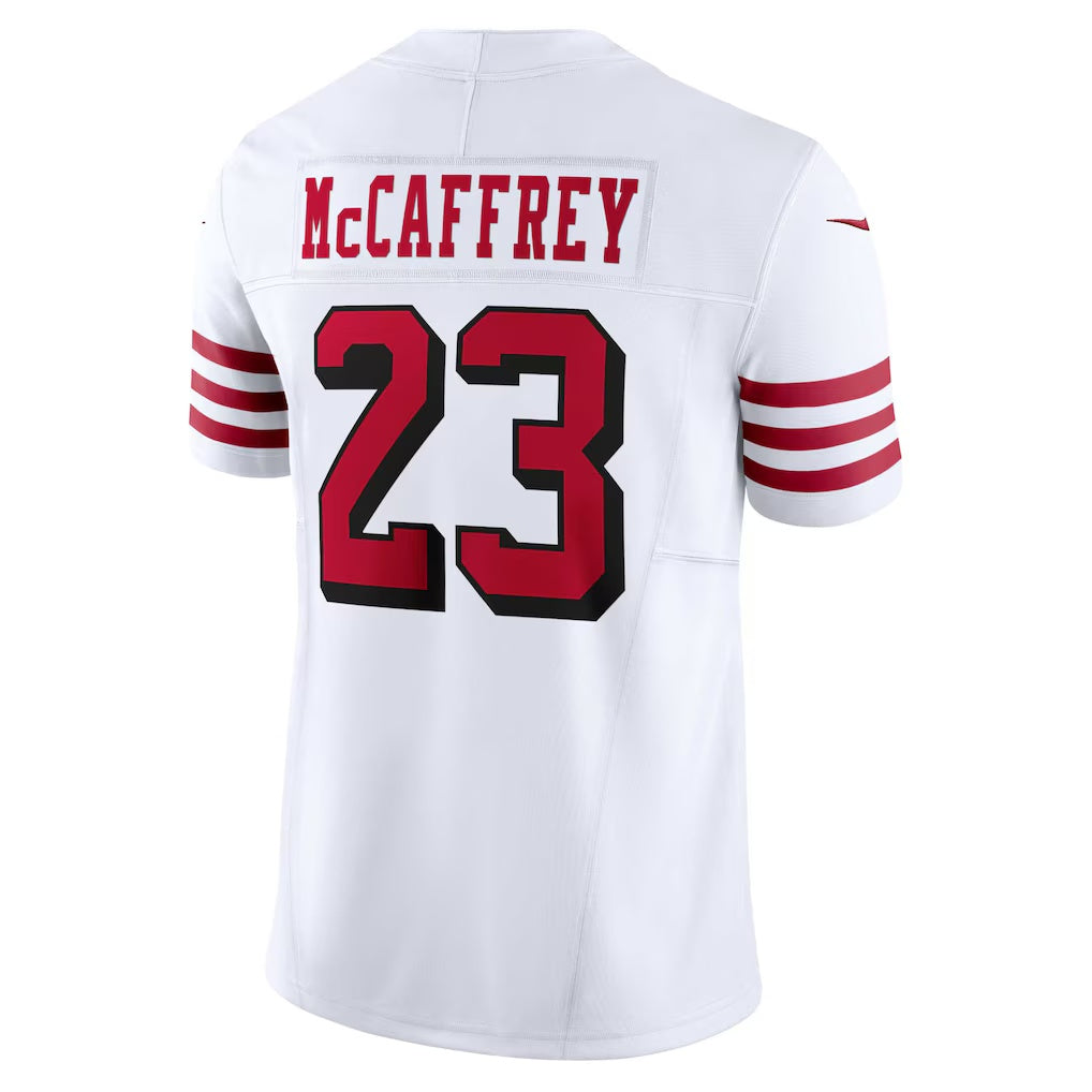 SF.49ers #23 Christian McCaffrey White Vapor F.U.S.E. Limited 2nd Alternate Fotball Stitched Jersey