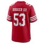 SF.49ers #53 Jaden Dugger Scarlet Team Game Football Jersey