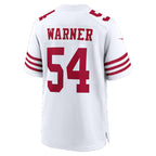 SF.49ers #54 Fred Warner White 80th Anniversary Game Football Jersey