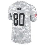 SF.49ers #80 Jerry Rice Arctic Camo 2024 Salute to Service Retired Player Limited Fotball Stitched Jersey