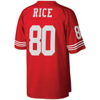 SF.49ers #80 Jerry Rice Mitchell & Ness Scarlet Big & Tall Retired Player Replica Fotball Stitched Jersey