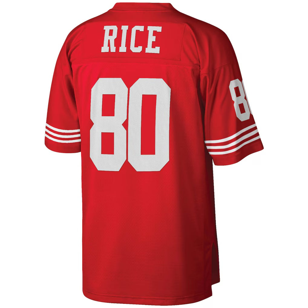 SF.49ers #80 Jerry Rice Mitchell & Ness Scarlet Big & Tall Retired Player Replica Fotball Stitched Jersey