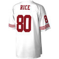 SF.49ers #80 Jerry Rice Mitchell & Ness White Legacy Replica Fotball Stitched Jersey