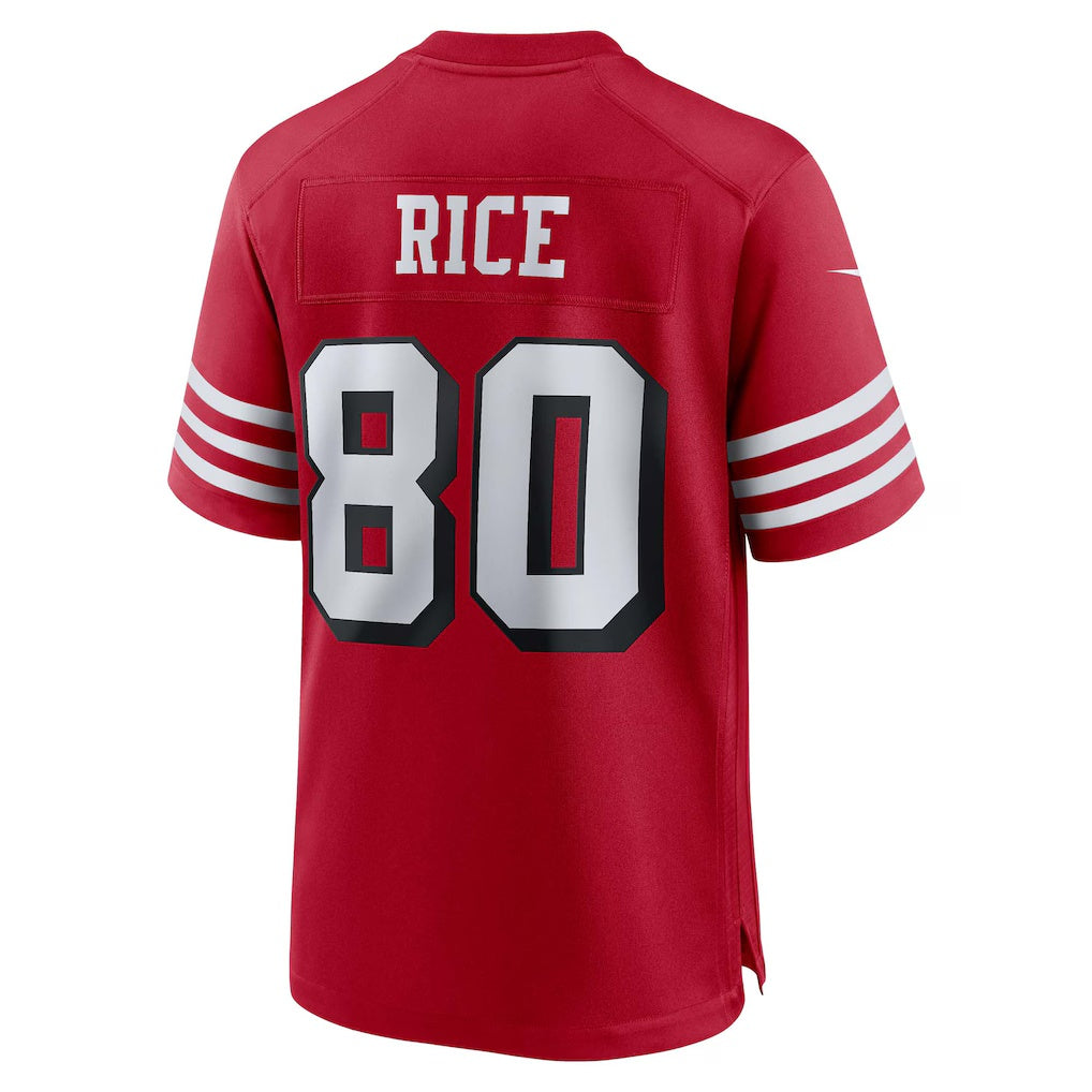 SF.49ers #80 Jerry Rice Scarlet Retired Player Alternate Game Fotball Stitched Jersey