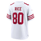 SF.49ers #80 Jerry Rice White Retired Player Game Fotball Stitched Jersey
