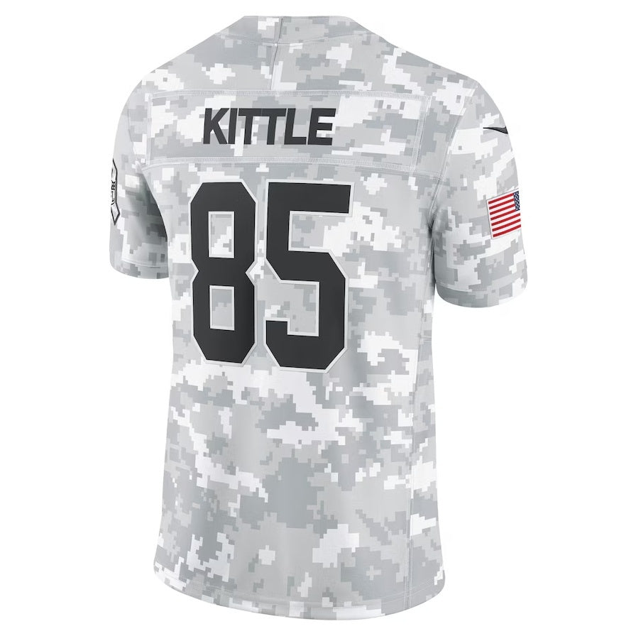 SF.49ers #85 George Kittle Arctic Camo 2024 Salute to Service Limited Fotball Stitched Jersey