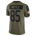 SF.49ers #85 George Kittle Salute To Service Limited Player Fotball Stitched Jersey - Olive