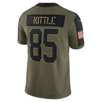 SF.49ers #85 George Kittle Salute To Service Limited Player Fotball Stitched Jersey - Olive