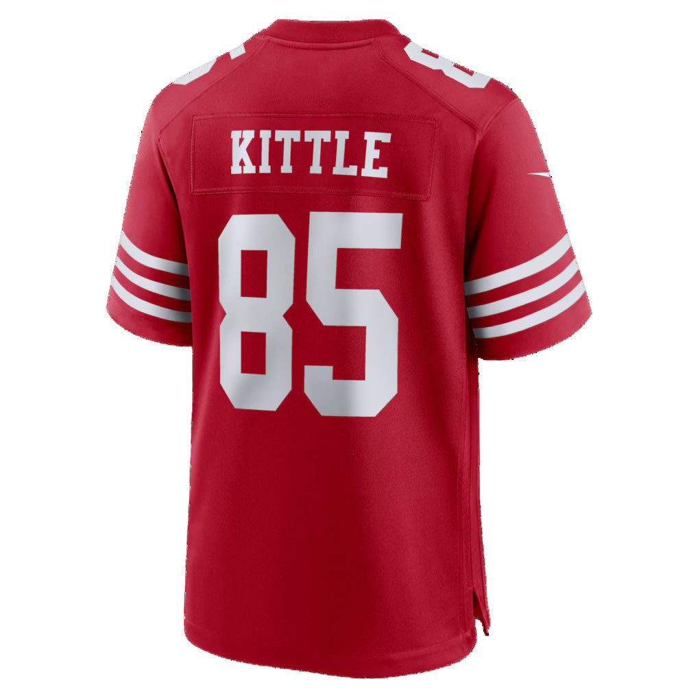 SF.49ers #85 George Kittle Scarlet 80th Anniversary Game Football Jersey