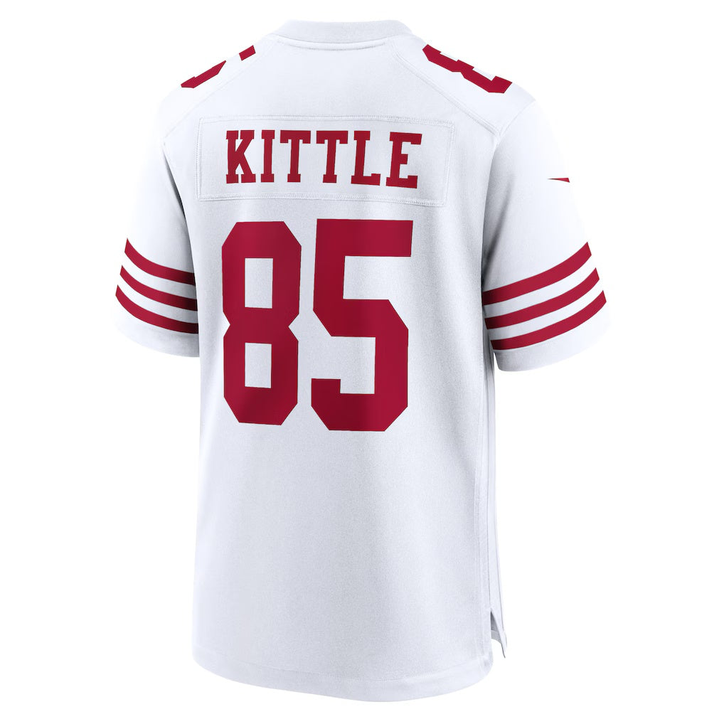 SF.49ers #85 George Kittle White Player Game Fotball Stitched Jersey
