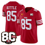 SF.49ers #85 George kittle Red 80th Anniversary Patch And 4-Star C Patch 2026 F.U.S.E. Vapor Limited Football Stitched Jersey