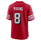 SF.49ers #8 Steve Young Scarlet Retired Player Alternate Game Fotball Stitched Jersey