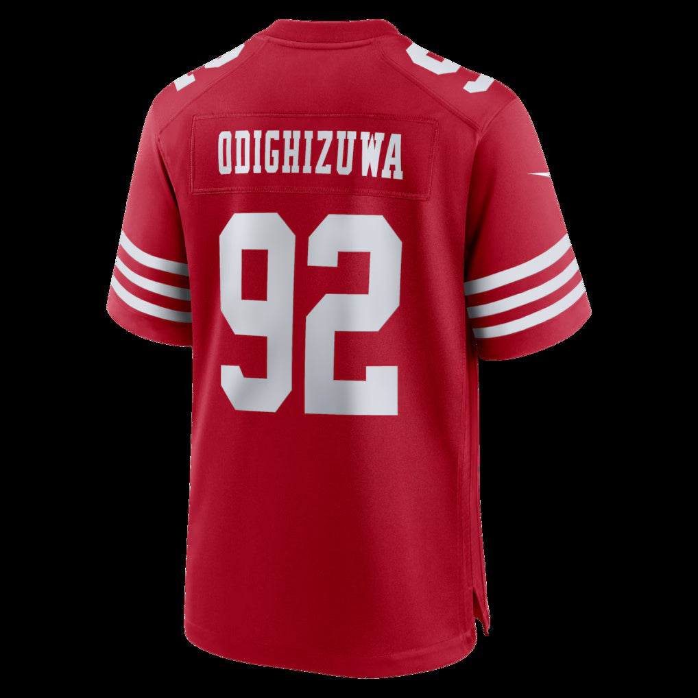 SF.49ers #92 Osa Odighizuwa Scarlet Team Game Jersey