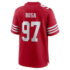 SF.49ers #97 Nick Bosa Scarlet 80th Anniversary Game Football Jersey